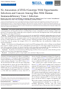 Cover page: No Association of IFNL4 Genotype With Opportunistic Infections and Cancers Among Men With Human Immunodeficiency Virus 1 Infection