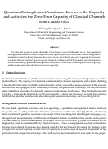 Cover page of Quantum Entanglement Assistance Improves the Capacity and Activates the Zero-Error Capacity of Classical Channels with Causal CSIT