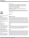 Cover page: Heroin type, injecting behavior, and HIV transmission. A simulation model of HIV incidence and prevalence