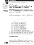 Cover page: Small Grain Production Pt 3: Seedbed Preparation, Sowing, and Residue Mgmt.