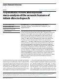 Cover page of A systematic review and Bayesian meta-analysis of the acoustic features of infant-directed speech