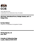 Cover page: Safe Haven: International Norms, Strategic Interests, and U.S. Refugee Policy