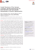 Cover page: Crystal Structures of Two Immune Complexes Identify Determinants for Viral Infectivity and Type-Specific Neutralization of Human Papillomavirus