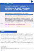 Cover page: Do it for Your Kid: Resilience and Mothering in the Context of Intimate Partner Violence in Rural Ontario.