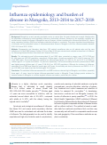 Cover page: Influenza epidemiology and burden of disease in Mongolia, 2013-2014 to 2017-2018.