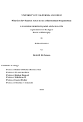 Cover page: Who Gets In? Nonstate Actor Access in International Organizations