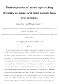 Cover page: Thermodynamics of Atomic Layer Etching Chemistry on Copper and Nickel Surfaces from First Principles