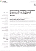 Cover page: Relationships Between Chemoreflex Responses, Sleep Quality, and Hematocrit in Andean Men and Women