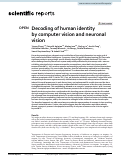 Cover page: Decoding of human identity by computer vision and neuronal vision