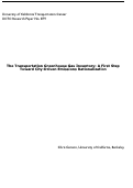 Cover page: The Transportation Greenhouse Gas Inventory: A First Step Toward City-Driven Emissions Rationalization