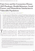 Cover page: Fatty Liver and the Coronavirus Disease 2019 Pandemic: Health Behaviors, Social Factors, and Telemedicine Satisfaction in Vulnerable Populations