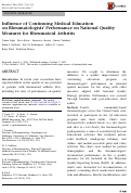 Cover page: Influence of Continuing Medical Education on Rheumatologists’ Performance on National Quality Measures for Rheumatoid Arthritis