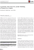 Cover page: Legal Status, Time in the USA, and the Well-Being of Latinos in Los Angeles.