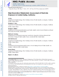 Cover page: High-Resolution Metabolomic Assessment of Pesticide Exposure in Central Valley, California