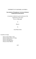 Cover page: Semi-Algebraic Entanglement Consistency Relations: Fundamental and Dynamical