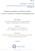 Cover page: Participatory planning in a rural Mexican village: Lessons for community development and planning education