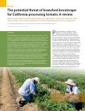 Cover page: The potential threat of branched broomrape for California processing tomato: A review