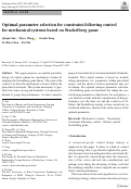 Cover page: Optimal parameter selection for constraint-following control for mechanical systems based on Stackelberg game