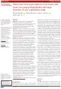 Cover page: Patient and clinician perceptions of the trauma and acute care surgery hospitalization discharge transition of care: a qualitative study