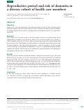 Cover page: Reproductive period and risk of dementia in a diverse cohort of health care members.