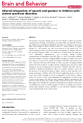 Cover page: Altered integration of speech and gesture in children with autism spectrum disorders