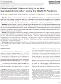 Cover page: Patient‐reported Disease Activity in an Axial Spondyloarthritis Cohort during the COVID‐19 Pandemic