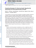 Cover page: Evaluating Strategies For Reducing Health Disparities By Addressing The Social Determinants Of Health