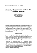 Cover page: Measuring empowerment in client-run self-help agencies