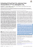 Cover page: Estimating US fossil fuel CO2 emissions from measurements of 14C in atmospheric CO2