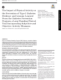 Cover page: The Impact of Physical Activity on the Prevention of Type 2 Diabetes: Evidence and Lessons Learned From the Diabetes Prevention Program, a Long-Standing Clinical Trial Incorporating Subjective and Objective Activity Measures.