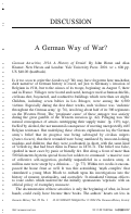 Cover page: A German Way of War?