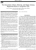 Cover page: The Association of Race, Ethnicity, and Wages Among Registered Nurses in Long-term Care