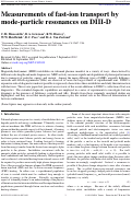 Cover page: Measurements of fast-ion transport by mode-particle resonances on DIII-D