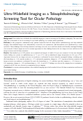 Cover page: Ultra-Widefield Imaging as a Teleophthalmology Screening Tool for Ocular Pathology.