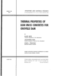 Cover page: Thermal Properties of Lean Mass Concretes for Oroville Dam