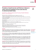 Cover page: Prevalence of parkinsonism and Parkinson disease in urban and rural populations from Latin America: A community based study