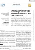 Cover page of Prediction of Metastable States for Throttling in Pressure Relief Valves for Sustainable CO<sub>2</sub> Heat Pump Technologies