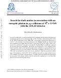 Cover page: Search for dark matter in association with an energetic photon in pp collisions at s = 13 TeV with the ATLAS detector