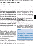 Cover page: Black carbon solar absorption suppresses turbulence in the atmospheric boundary layer