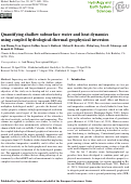 Cover page: Quantifying shallow subsurface water and heat dynamics using coupled hydrological-thermal-geophysical inversion