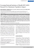 Cover page: Focusing National Institutes of Health HIV/AIDS Research for Maximum Population Impact