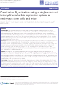 Cover page: Constitutive Gs activation using a single-construct tetracycline-inducible expression system in embryonic stem cells and mice