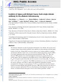 Cover page: Isolation of Alpaca Anti-Idiotypic Heavy-Chain Single-Domain Antibody for the Aflatoxin Immunoassay