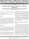 Cover page: A health disparities perspective on obesity research.