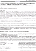 Cover page: COVID-19 &amp; the Pied Piper Effect on Pediatric Emergency Department Attendances - A Single-Center Study Based in the UAE.