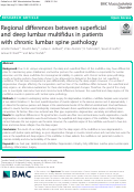 Cover page: Regional differences between superficial and deep lumbar multifidus in patients with chronic lumbar spine pathology.