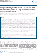 Cover page: Integrated analysis of microRNA expression and mRNA transcriptome in lungs of avian influenza virus infected broilers