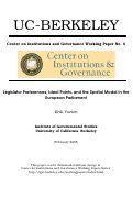 Cover page: Legislator Preferences, Ideal Points, and the Spatial Model in the European Parliament