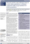 Cover page: Physical activity and sedentary time in a rural adult population in Malawi compared with an age-matched US urban population