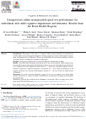 Cover page: Unsupervised online neuropsychological test performance for individuals with mild cognitive impairment and dementia: Results from the Brain Health Registry